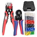 HKS Ferrule Crimping Tool Kit - Hexagonal Ferrule Crimper Plier (AWG 23-7) with Muti-use Wire Stripper &amp; 1900Pcs Wire End-Sleeves Terminals Kit in Box