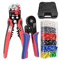 HKS Ferrule Crimping Tool Kit - Square Ferrule Crimper Plier (AWG 23-7) with Muti-use Wire Stripper &amp; 1900pcs Wire End-Sleeves Terminals Kit in Box