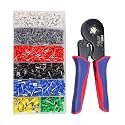 HKS Ferrule Crimping Tool Kit - Square Ferrule Crimper Plier (AWG 23-7) with 1900pcs Wire End-Sleeves Terminals Kit