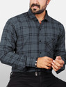 HKV FASHION Men Checkered Casual Grey Shirt