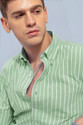 HKV FASHION Men Striped Casual Green Shirt