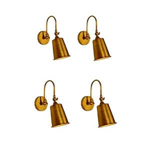 hl home lighting fancy bell wall light matted finish d-5 wall light for living room home and office  golden pack of 2 free bulb 4