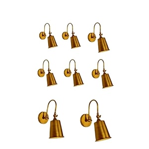 hl home lighting fancy bell wall light matted finish d-5 wall light for living room home and office  golden pack of 2 free bulb 8
