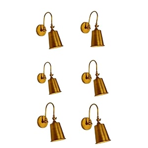 hl home lighting fancy bell wall light matted finish d-5 wall light for living room home and office  golden pack of 2 free bulb 6