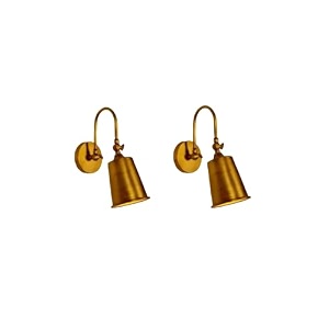 hl home lighting fancy bell wall light matted finish d-5 wall light for living room home and office  golden pack of 2 free bulb 2