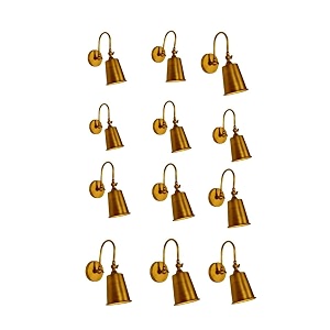 hl home lighting fancy bell wall light matted finish d-5 wall light for living room home and office  golden pack of 2 free bulb 10