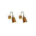 HL Home Lighting Fancy Bell Wall Light Matted Finish D-5 Wall Light for Living Room, Home and Office | Golden Pack of 2 (Free Bulb) (2)