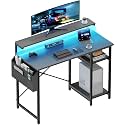 HLDIRECT 40" Gaming Desk with 3-Height Adjustable Monitor Stand