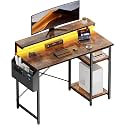 HLDIRECT 40" Gaming Desk with 3-Height Adjustable Monitor Stand