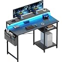 HLDIRECT 47" Gaming Desk with 3-Height Adjustable Monitor Stand