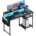 HLDIRECT 47" Gaming Desk with 3-Height Adjustable Monitor Stand