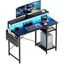 HLDIRECT 40" Gaming Desk with 3-Height Adjustable Monitor Stand