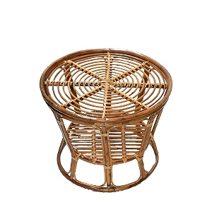 wood bamboo cane lawn chair with cushion brown
