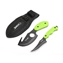 HME 2-Piece Field Skinning Gut/Cape Knife Kit - 3.5" Gut Hook Knife & 3.5" Fixed Blade Knife (420HC Steel) w/Heavy-Duty Sheath