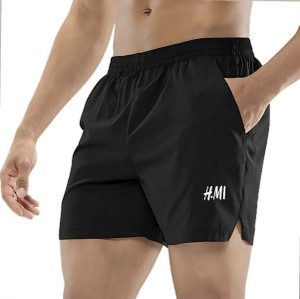 HMI Printed Men Black Sports Shorts