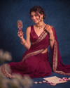 HNC Retail Printed Bollywood Lycra Blend, Chiffon Saree