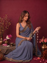 HNC Retail Printed Bollywood Lycra Blend, Chiffon Saree