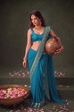 HNC Retail Printed Bollywood Lycra Blend, Chiffon Saree