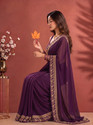 HNC Retail Printed Bollywood Lycra Blend, Chiffon Saree