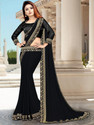 HNC Retail Solid/Plain Bollywood Lycra Blend, Chiffon Saree