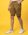 Ho Bindaass Solid Men Khaki Cargo Shorts