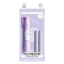 Cute Pencil Creative Stationery Retractable Rubber Stick Erasers for Kids, Creative Cartoon Pattern Cute Erasers Kawaii School Supply School Office Prize Stationar (Purple)