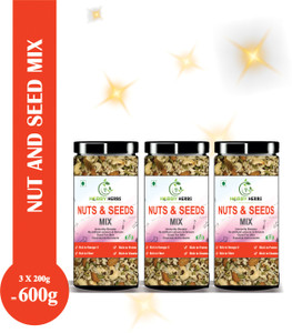 hobby herbs nuts and seed mix 600 gm  roasted and salted seed  dry fruit mix  mix seeds mixed seeds 3 x 200 g