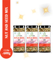 Hobby Herbs Nuts and Seed Mix 600 gm | Roasted and Salted Seed | Dry Fruit Mix | Mix Seeds Mixed Seeds (3 x 200 g)