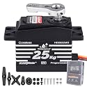 HobbyPark Waterproof RC Servo 25KG High Torque Metal Gear Digital Servo for 1/12 1/10 RC Car Truck Buggy Programmable 2BB Control Angle 180° HV (Coreless Motor)