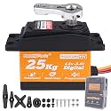 HobbyPark Waterproof Standard 25KG 55g Servo Metal Gear Digital Servo for RC Cars Crawlers Trucks Buggy Airplanes Boats Robotics Project Arduino, Control Angle 180° HV Programmable (Core Motor)