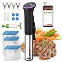 Hobsir Sous Vide Cooker Kit, 1100W Sous Vide Machine with LED, Wifi App Control, Timer, Silence Stainless Steel Immersion Circulator Slow Cooking Machine Sous-vide Kit