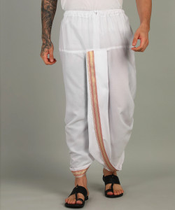 hoc embroidered striped solid men dhoti