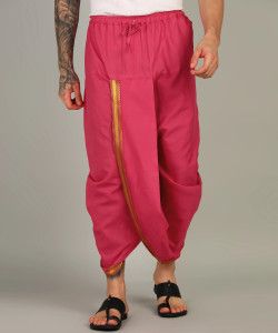 hoc embroidered striped solid men dhoti