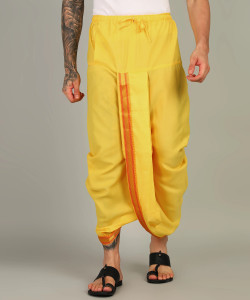 hoc embroidered striped solid men dhoti