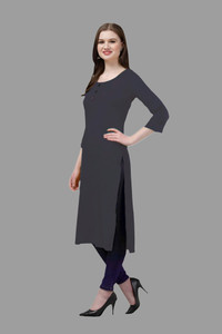 HOCC Women Self Design Straight Kurta