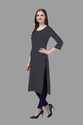 HOCC Women Self Design Straight Kurta