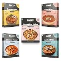 HOCCO Ready to Eat Combo of Chana Masala, Mumbai Bhaji, Dal Makhani, Smoked Paneer, Moong Dal Halwa (Pack of 1 Each)
