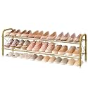 Hoctieon 2 Tier Shoe Rack for Closet, Gold