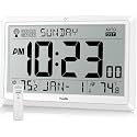 HODIK Atomic Wall Clock with Indoor Outdoor Temp, Digital Clocks(White)