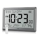 HODIK Atomic Wall Clock with Indoor Outdoor Temp, Digital Clocks(Silver)