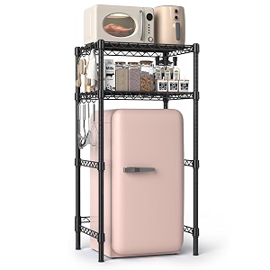 Hodonas Mini Fridge Stand with Storage Black