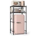 Hodonas Mini Fridge Stand with Storage Black