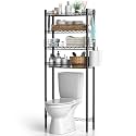 Hodonas Over Toilet Bathroom Organizer, Black, 26.97" x 9.84" x 67.32"