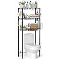 Hodonas Over The Toilet Storage Shelf, Black, 26.97" W x 9.84" D x 63.8" H