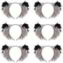 HODRME 6 PCS Animal Ears Headband-Halloween Christmas Festival Theme Party Animal Cosplay Costume Headbands