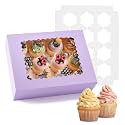 Hoewina 6PCS Cupcake Boxes Hold 12 Cupcakes, Cupcake Containers with Window