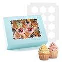 Hoewina 6PCS Cupcake Boxes Hold 12 Cupcakes, Cupcake Containers with Window