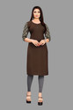 HOFC Women Solid Straight Kurta