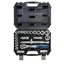 Hogert Technik Germany 24 psc Socket Set 1/2 Inch sq Drive for Heavy Duty Professional Use