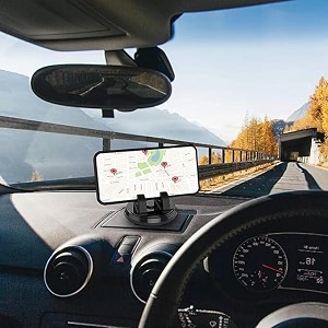 hoji 360 degree round shape universal car mobile holder adjustable solid durable mount for windshield air vent mobile phone holder phone holder for all smartphone